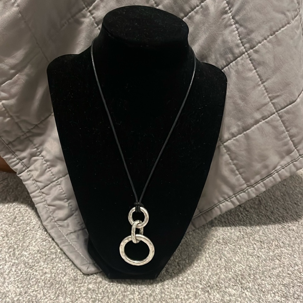 Lia Sophia silver circles pendant